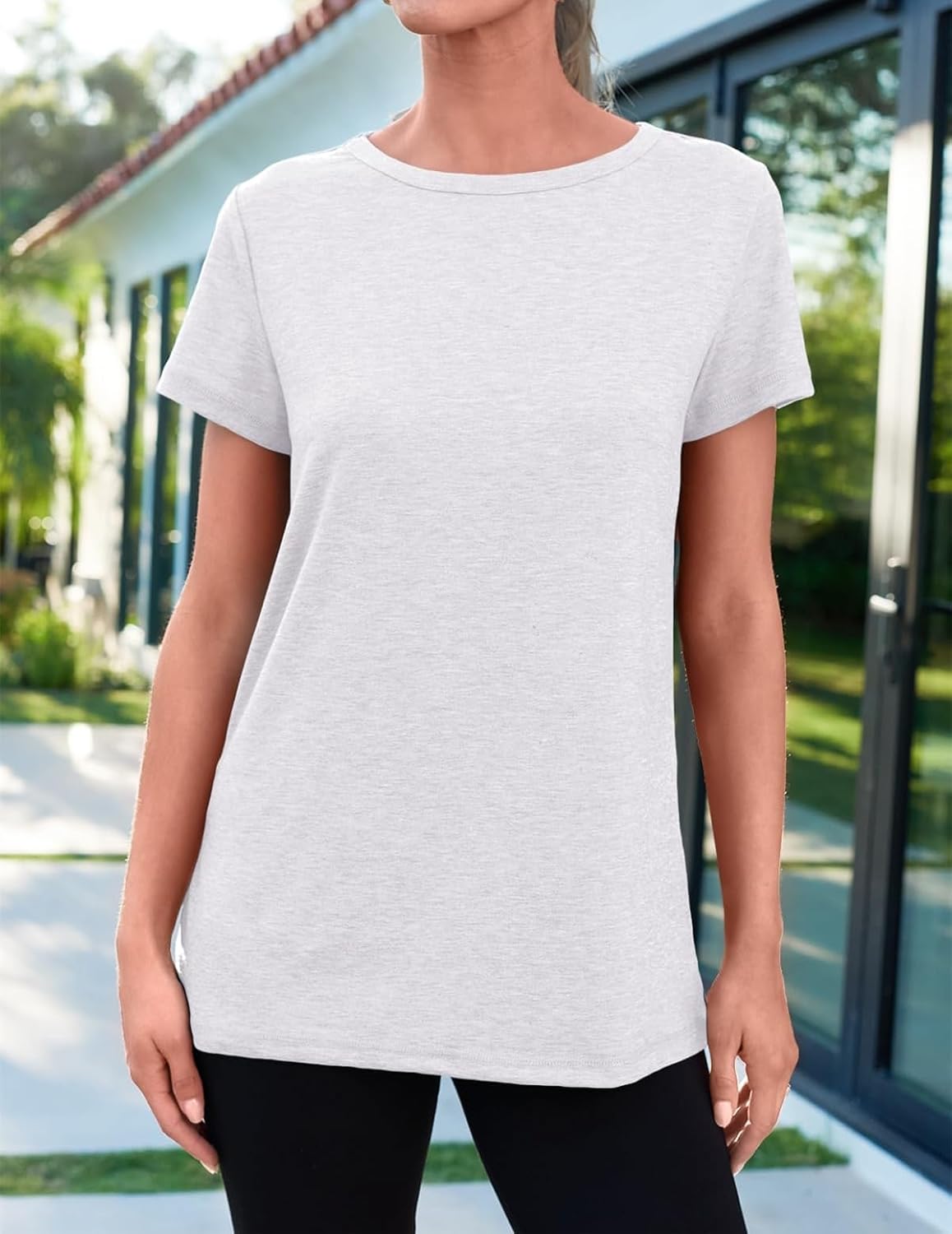 Women Summer Casual Round Neck Tee Tops