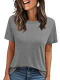 Women Summer Casual Round Neck Tee Tops